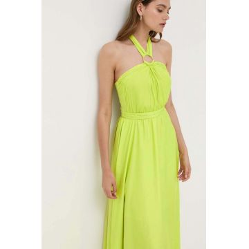 Morgan rochie culoarea verde, maxi, evazati