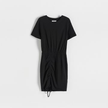 Reserved - Rochie mini cu conținut ridicat de bumbac - Negru