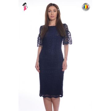 Rochie de ocazie din broderie bleumarin