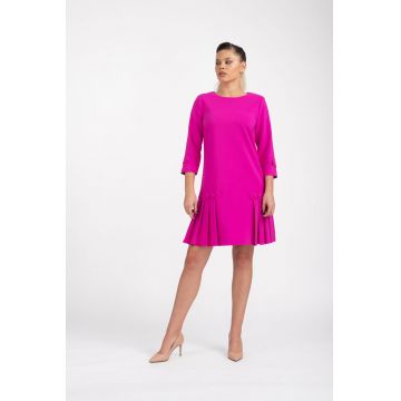 Rochie eleganta fucsia cu croiala in A