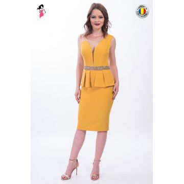 Rochie MBG Collection de ocazie mulata pe corp de lungime midi