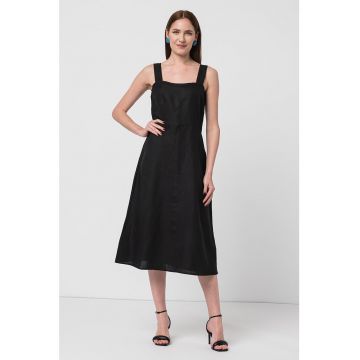 Rochie midi din amestec de in