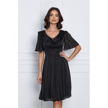 Rochie Oana neagra cu fir lurex