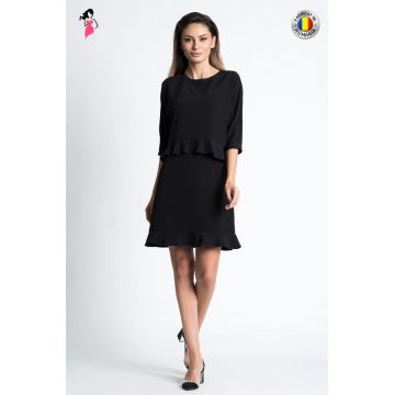 Rochie Xara eleganta vaporoasa cu volane la baza