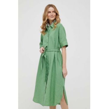 United Colors of Benetton rochie din in culoarea verde, midi, drept
