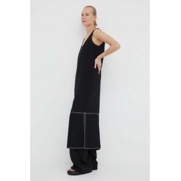 Day Birger et Mikkelsen rochie culoarea negru, midi, drept