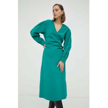 2NDDAY rochie culoarea verde, midi, drept