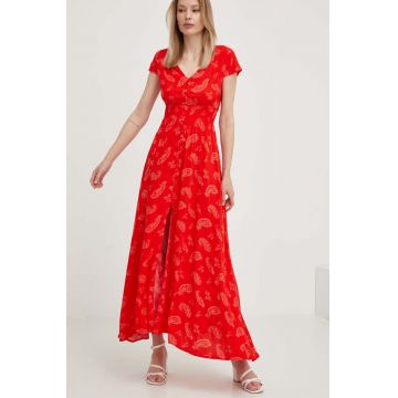 Answear Lab rochie culoarea rosu, maxi, evazati