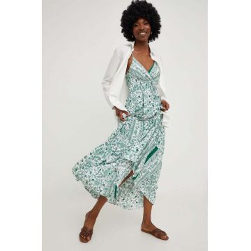 Answear Lab rochie culoarea verde, maxi, evazati