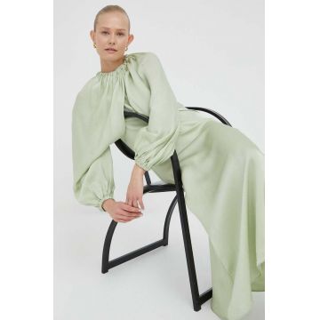 Day Birger et Mikkelsen rochie culoarea verde, maxi, drept