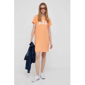GAP rochie din bumbac culoarea portocaliu, mini, drept