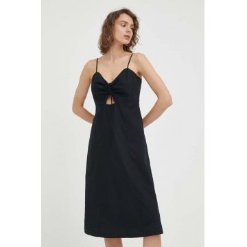 Levi's rochie din bumbac culoarea negru, mini, evazati