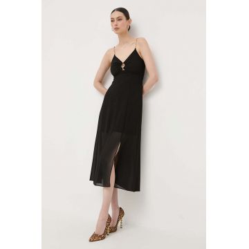 Morgan rochie culoarea negru, midi, evazati