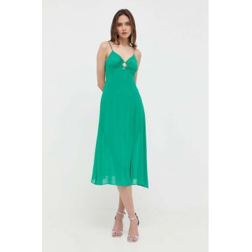 Morgan rochie culoarea verde, maxi, evazati