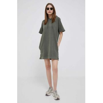 Pepe Jeans rochie din bumbac culoarea verde, mini, oversize