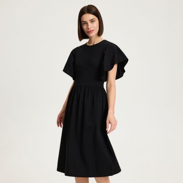 Reserved - Rochie din bumbac - Negru