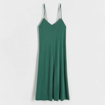 Reserved - Rochie maxi cu bretele - Verde