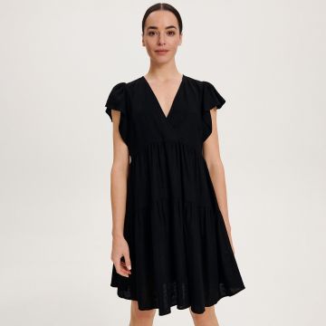 Reserved - Rochie mini cu volănașe - Negru