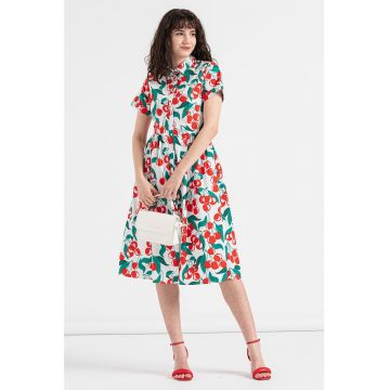 Rochie-camasa midi cu cirese