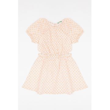 Rochie cu model floral si decupaje laterale