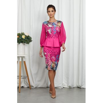 Rochie Flory Ciclam Floral