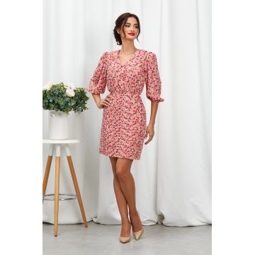 Rochie Reya Orange Floral