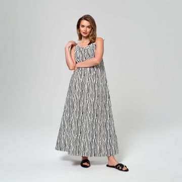 Sinsay - Rochie maxi cu model - Negru