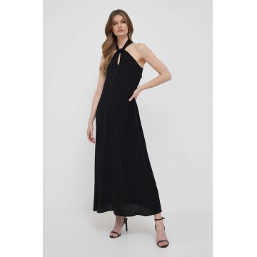 Sisley rochie culoarea negru, maxi, oversize