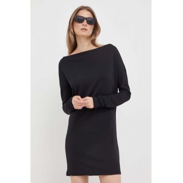 Sisley rochie culoarea negru, mini, mulata