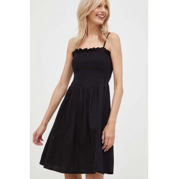 United Colors of Benetton rochie din in culoarea negru, mini, evazati