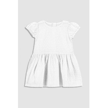 Coccodrillo rochie din bumbac pentru bebeluși culoarea alb, mini, evazati