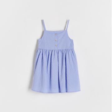 Reserved - Rochie cu nasturi - Albastru