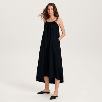 Reserved - Rochie maxi, cu conținut ridicat de EcoVero™ - Negru