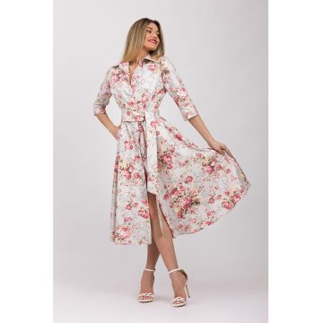 Rochie-camasa evazata cu model