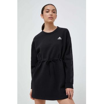 adidas rochie culoarea negru, mini, evazati