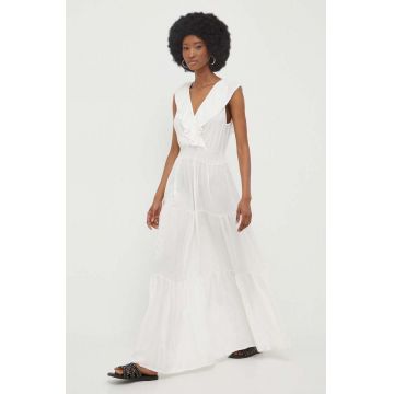 Answear Lab rochie culoarea alb, maxi, evazati
