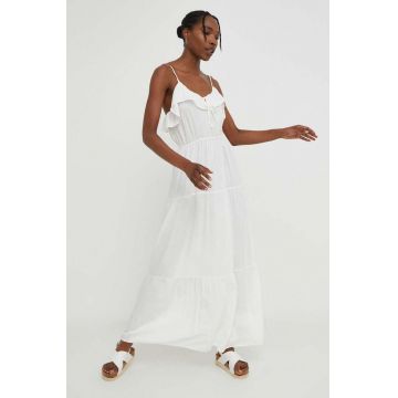 Answear Lab rochie culoarea alb, maxi, evazati Answear Lab rochie culoarea alb, maxi, evazati