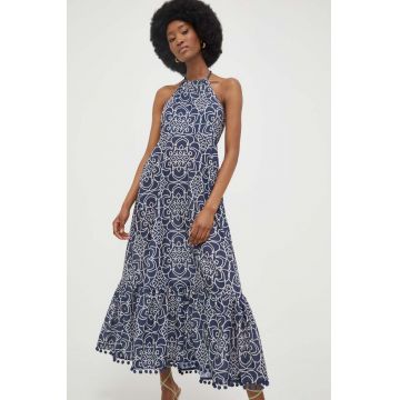 Answear Lab rochie culoarea albastru marin, midi, evazati