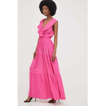 Answear Lab rochie culoarea roz, maxi, evazati