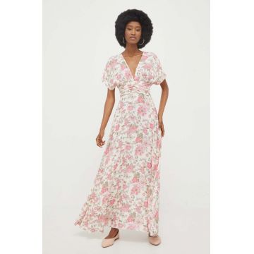 Answear Lab rochie culoarea roz, maxi, evazati