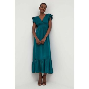 Answear Lab rochie culoarea verde, maxi, evazati