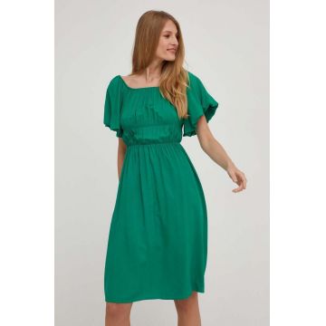 Answear Lab rochie culoarea verde, mini, evazati