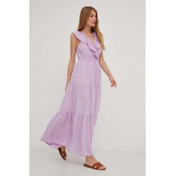 Answear Lab rochie culoarea violet, maxi, evazati