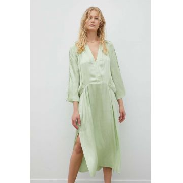 Day Birger et Mikkelsen rochie Tess culoarea verde, midi, oversize