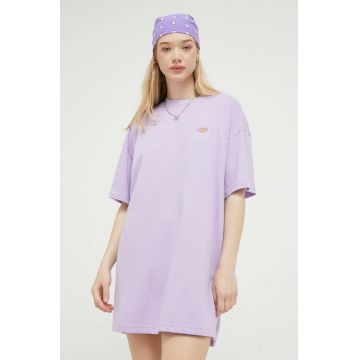 Dickies rochie din bumbac culoarea violet, mini, oversize