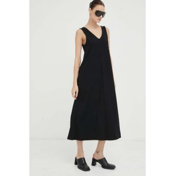 Drykorn rochie culoarea negru, midi, oversize