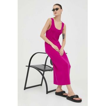 Drykorn rochie culoarea violet, midi, mulata