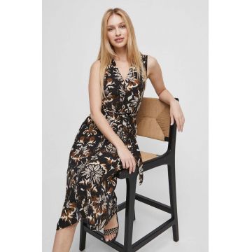 Medicine rochie culoarea negru, midi, evazati