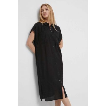 Medicine rochie culoarea negru, midi, oversize