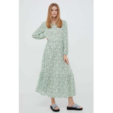 Pepe Jeans rochie culoarea verde, maxi, oversize